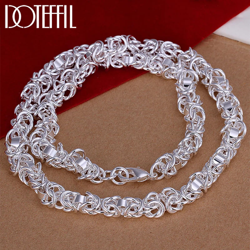 925 Silver 7mm Chain Necklace Men Women Party Jewelry