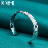 925 Silver Roman Numerals Bangle Bracelet For Woman
