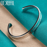925 Silver Roman Numerals Bangle Bracelet For Woman