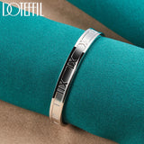 925 Silver Roman Numerals Bangle Bracelet For Woman Wedding Engagement