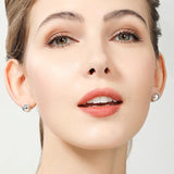 925 Sterling Silver Round Solid Bead Ball Stud Earrings