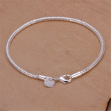 925 Sterling Silver 8 Inch Snake Chain Bracelet for Women