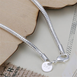 925 Sterling Silver 8 Inch Snake Chain Bracelet for Women