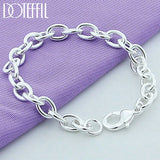 925 Sterling Silver 8 Inch Chain Bracelet Wedding Engagement Party Jewelry