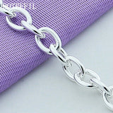925 Sterling Silver 8 Inch Chain Bracelet Wedding Engagement Party Jewelry