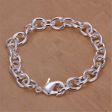 925 Sterling Silver 8 Inch Chain Bracelet Wedding Engagement Party Jewelry