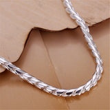 925 Sterling Silver 8in Solid Snake Chain Bracelet For Woman Men