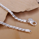 925 Sterling Silver 8in Solid Snake Chain Bracelet For Woman Men