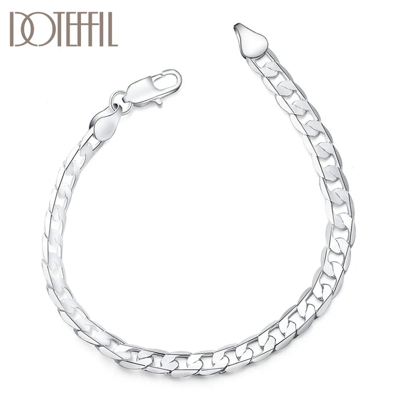 925 Silver 8m Bracelet Women Wedding Jewelry