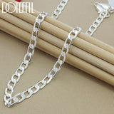 925 Silver 8mm 24 Inch Side Chain Necklace Charm Jewelry