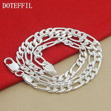 925 Silver 8mm Chain Necklace Statement Jewelry