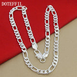 925 Silver 8mm Chain Necklace Statement Jewelry
