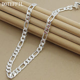 925 Silver 8mm Chain Necklace Statement Jewelry