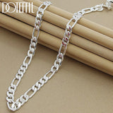 925 Silver 8mm Chain Necklace Statement Jewelry