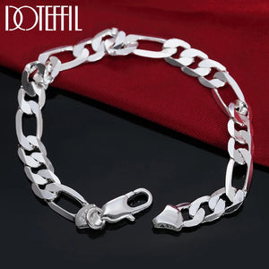 925 Silver 8mm Man Women Bracelet Wedding Jewelry