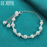 925 Silver 8mm Ball Chain Bracelet Women Wedding Party Jewelry