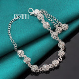 925 Silver 8mm Ball Chain Bracelet Women Wedding Party Jewelry