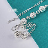 925 Silver 8mm Ball Chain Bracelet Women Wedding Party Jewelry