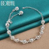 925 Silver 8mm Ball Chain Bracelet Women Wedding Party Jewelry