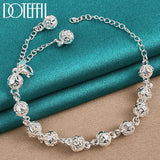 925 Silver 8mm Ball Chain Bracelet Women Wedding Party Jewelry