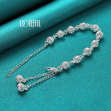 925 Silver 8mm Ball Chain Bracelet Women Wedding Party Jewelry