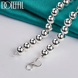 925 Sterling Silver 8mm Bead Ball Chain Necklace Wedding Charm Jewelry