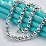925 Sterling Silver 8mm Bead Ball Chain Necklace Wedding Charm Jewelry