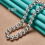 925 Sterling Silver 8mm Bead Ball Chain Necklace Wedding Charm Jewelry