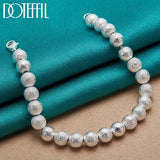925 Silver 8mm Bead Chain Bracelet Matte Finish