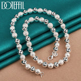 925 Silver 8mm Matte Smooth Bead Chain Necklace for Wedding