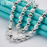 925 Silver 8mm Matte Smooth Bead Chain Necklace for Wedding
