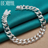 925 Silver 8mm Bracelet Chain Men Women Wedding Jewelry
