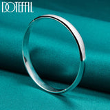925 Sterling Silver 8mm Smooth Bangle Bracelet For Wedding Engagement