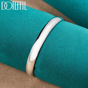 925 Sterling Silver 8mm Smooth Bangle Bracelet For Wedding Engagement