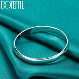 925 Sterling Silver 8mm Smooth Bangle Bracelet For Wedding Engagement