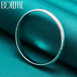 925 Sterling Silver 8mm Smooth Bangle Bracelet For Wedding Engagement
