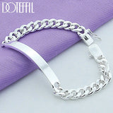 925 Sterling Silver 8mm Sideways Bracelet Charm Jewelry
