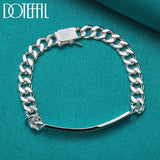 925 Sterling Silver 8mm Sideways Bracelet Charm Jewelry