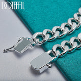 925 Silver 8mm Bracelet Sideways Smooth Men Woman Charm Wedding Party
