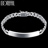 925 Silver 8mm Bracelet Sideways Smooth Men Woman Charm Wedding Party