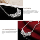 925 Silver Zircon 18" Necklace Wedding Charm Jewelry