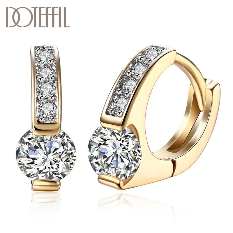 925 Silver Zircon Diamond Earrings for Women Wedding Party