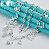 925 Silver Key Lock Stars Necklace For Woman Wedding Engagement