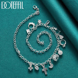 925 Silver Key Lock Stars Necklace For Woman Wedding Engagement
