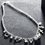 925 Silver Key Lock Stars Necklace For Woman Wedding Engagement