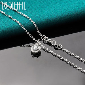 925 Silver Zircon Pendant Necklace 16-30" Chain Wedding Party Jewelry