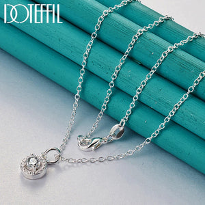 925 Silver Zircon Pendant Necklace 16-30" Chain Wedding Party Jewelry
