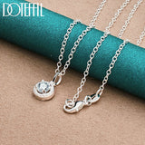 925 Silver Zircon Pendant Necklace 16-30" Chain Wedding Party Jewelry