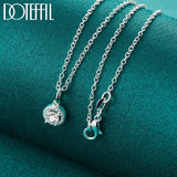 925 Silver Zircon Pendant Necklace 16-30" Chain Wedding Party Jewelry