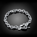 925 Silver Arrow Heart Bracelet Chain Women Wedding Jewelry